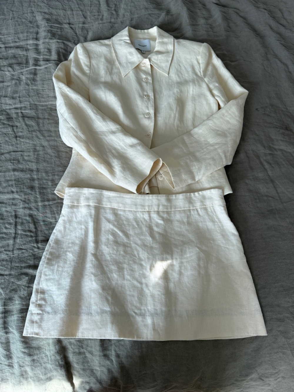 Reformation Chloe Two-Piece Cream Skirt Set - Picture 2 of 5